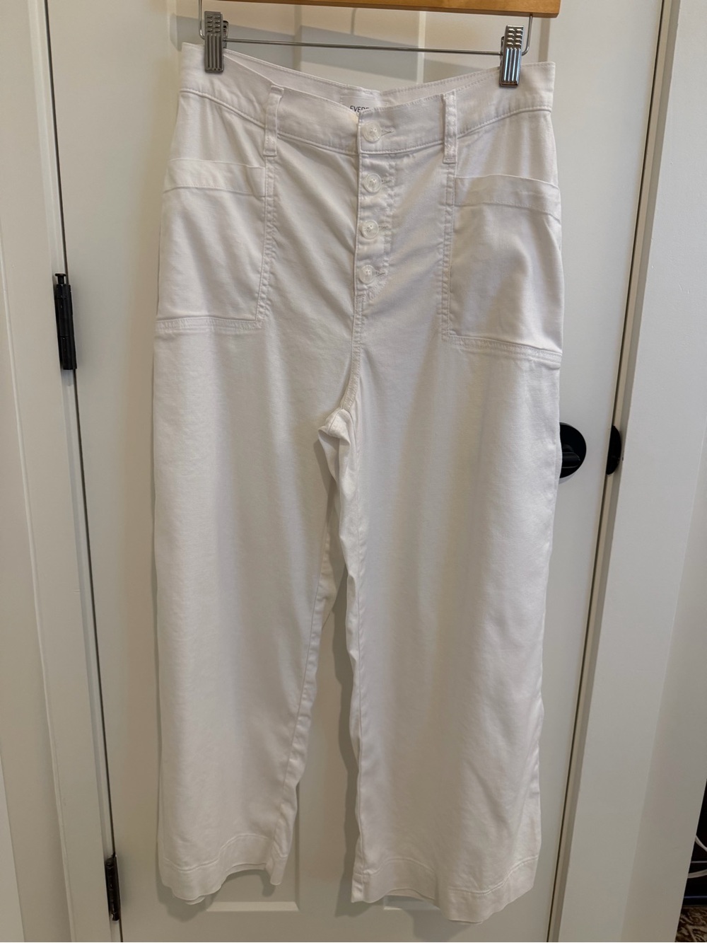 Evereve White Linen Wide Leg Pant